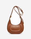 Ornella (cognac) - Italian calf leather women's crossbody bag (with shoulder strap) 3