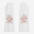 PZ01P (white) - Unlined embroidered Italian lambskin leather gloves 1