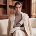 PZ01P (white) - Unlined embroidered Italian lambskin leather gloves 5