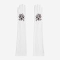PZ01W14G (white) - Unlined Italian lambskin 16-button opera gloves with embroidery 1