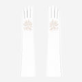PZ01W14W (white) - Unlined Italian lambskin 16-button opera gloves with embroidery 1