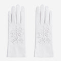 PZ01 (white) – Embroidered unlined Italian lambskin opera gloves 1