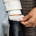 Paris (black) – Sheepskin leather mittens with lambswool lining and touchscreen feature 7