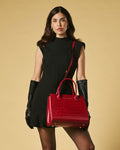 Patrizia (red) - Italian calf leather womens handbag (with shoulder strap) 4