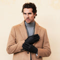 Antonio (black) – Luxurious Italian peccary leather gloves with cashmere lining 2