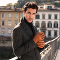 Antonio (brown) – Luxurious Italian peccary leather gloves with cashmere lining 8