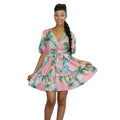 Floral V- Neck Summer Mini Dress 1