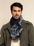 Federico (grey/blue) - Warm and soft Italian scarf from wool blend 2
