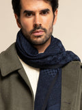 Bruno (blue) - Warm and soft Italian scarf from wool blend 10