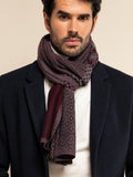 Bruno (grey/red) - Warm and soft Italian scarf from wool blend 2