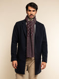 Bruno (grey/red) - Warm and soft Italian scarf from wool blend 7