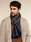 Romeo (blue/grey) - Italian warm and soft scarf made from 100% wool 1