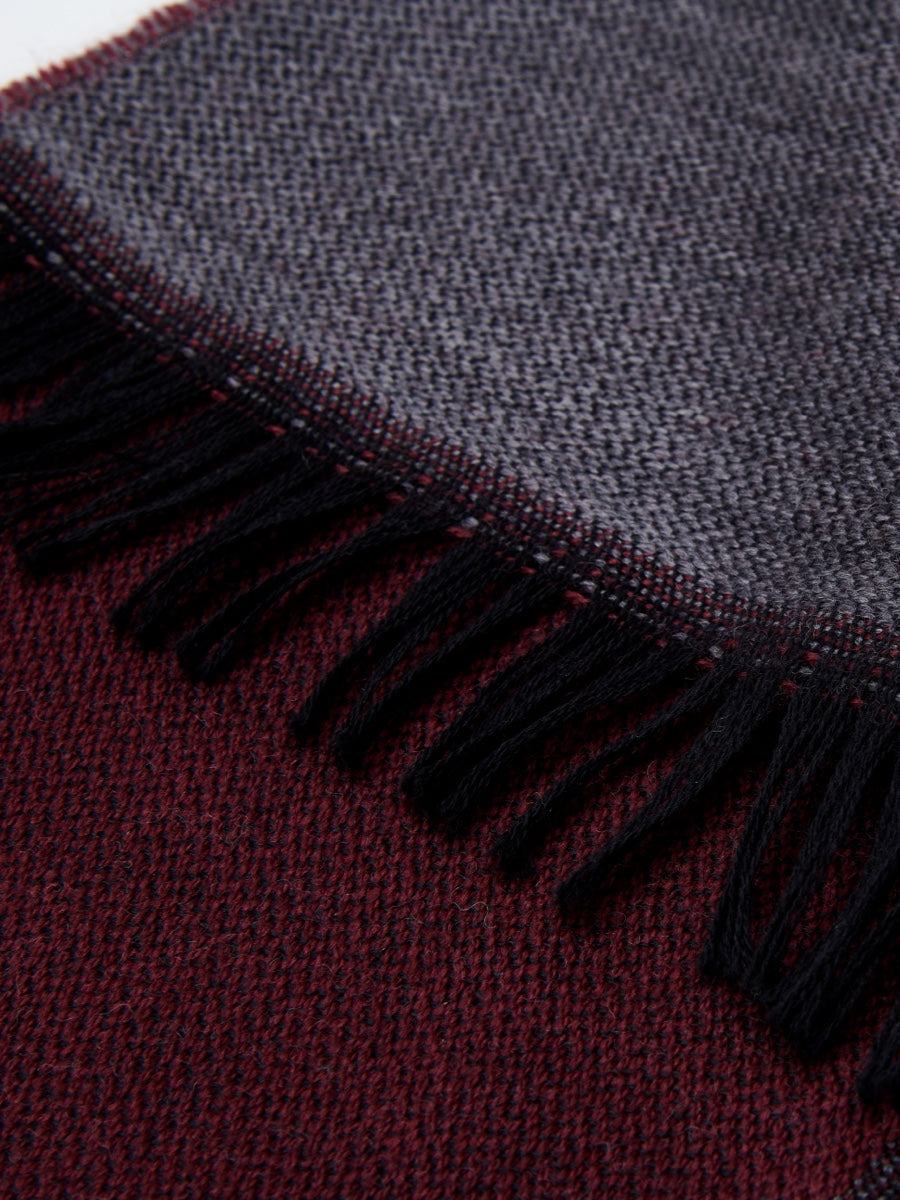 Romeo (red/grey) - Italian warm and soft scarf made from 100% wool