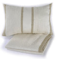 Beige Striped Raw Silk Pillow 4