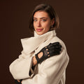 Raffaella (black) – Luxurious Italian peccary driving gloves 7