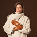 Raffaella (brown) – Luxurious Italian peccary driving gloves 8