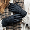 Raya (black) – Deerskin leather gloves with warm wool lining 4