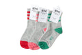 Heather Grey & Red Stripe Socks 3