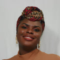 Kente African Head Wraps (Brown & Red) 1