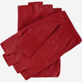 Rossana (red) - Italian fingerless lambskin leather driving gloves 3