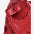 Rossana (red) - Italian fingerless lambskin leather driving gloves 4