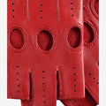 Rossana (red) - Italian fingerless lambskin leather driving gloves 6