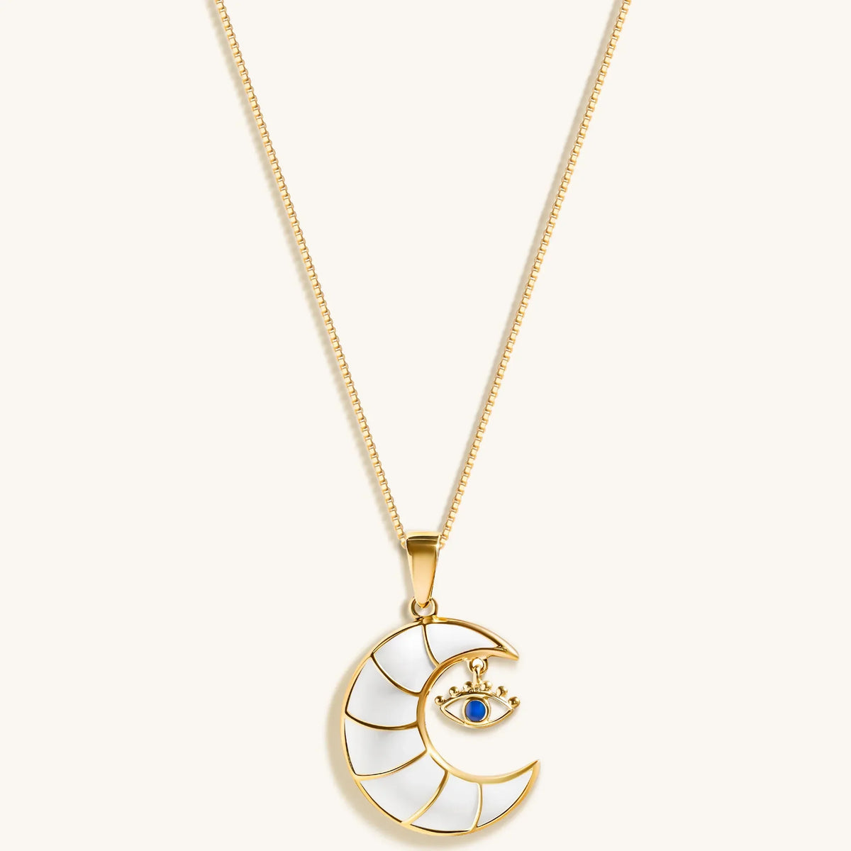 Serene Night - Moon Evil Eye Charm Necklace