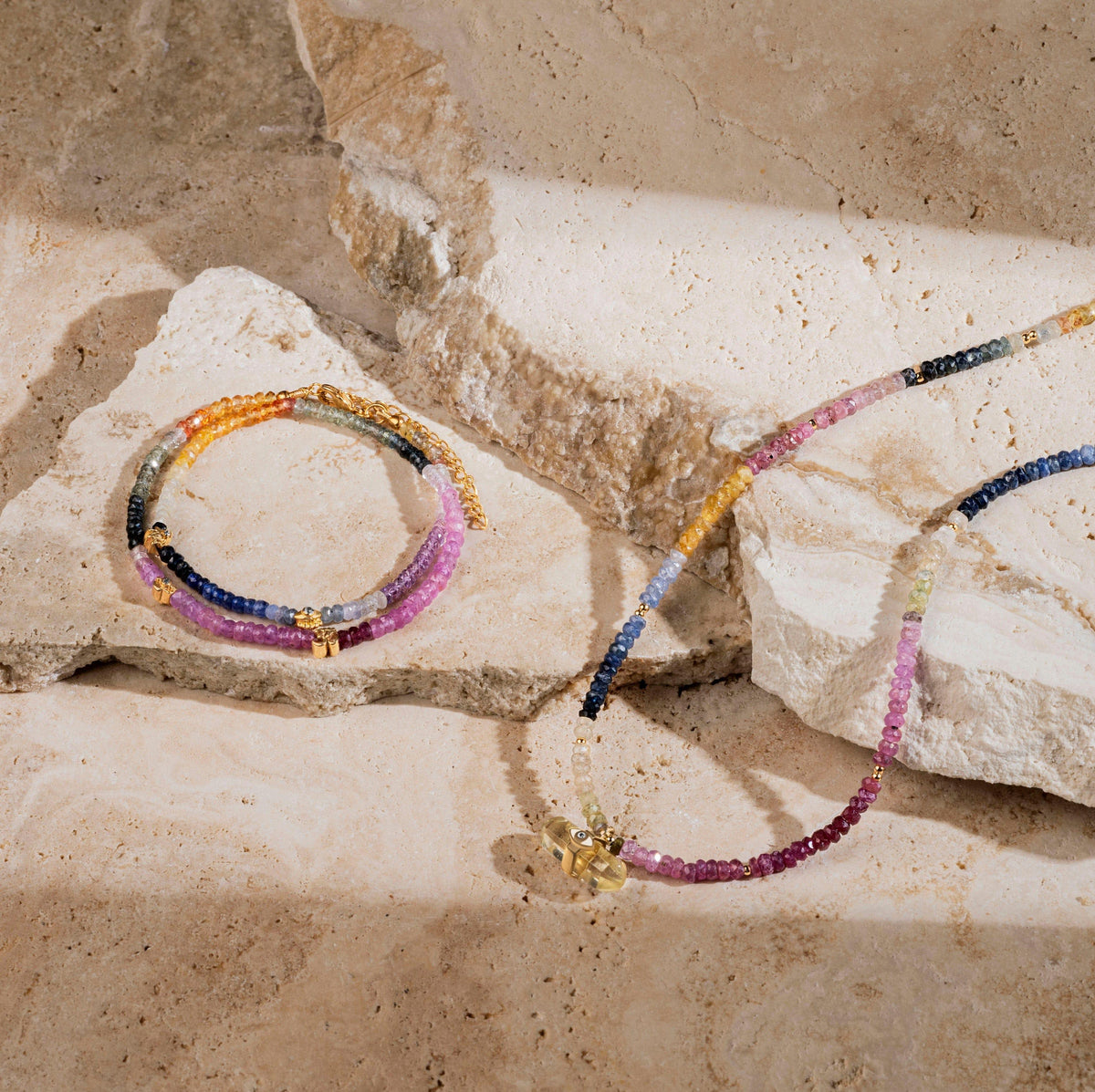 Divine Intervention - Evil Eye Multi Stone Pointer Necklace