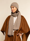 Napoli (brown) - Italian 100% cashmere ribbed scarf (unisex) 8