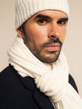 Napoli (cream) - Italian 100% cashmere ribbed scarf (unisex) 10