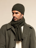 Napoli (dark green) - Italian 100% cashmere ribbed scarf (unisex) 7