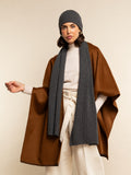 Napoli (dark grey) - Italian 100% cashmere ribbed scarf (unisex) 8