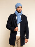 Napoli (light blue) - Italian 100% cashmere ribbed scarf (unisex) 7