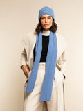 Napoli (light blue) - Italian 100% cashmere ribbed scarf (unisex) 10
