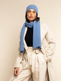 Napoli (light blue) - Italian 100% cashmere ribbed scarf (unisex) 8
