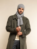 Napoli (light grey) - Italian 100% cashmere ribbed scarf (unisex) 7