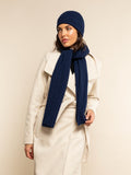 Napoli (navy blue) - Italian 100% cashmere ribbed scarf (unisex) 7