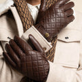 Sebastian (brown) – Sheepskin leather gloves with snap closure & touchscreen feature 8