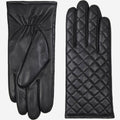 Selena (black) – Sheepskin leather gloves with diamond pattern and touchscreen feature 1