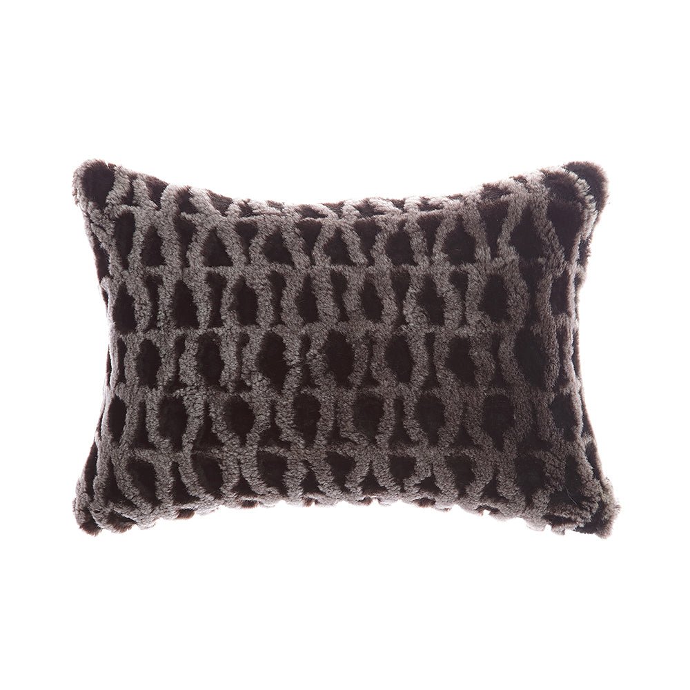 Amanda Hancrafted Sculpted Shearling Throw Pillow