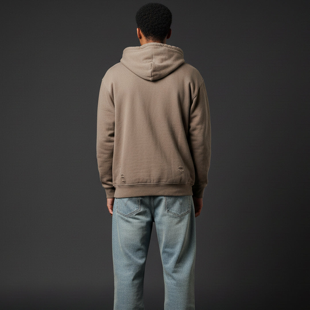 Shoe Grey Distress Oversized Zipper