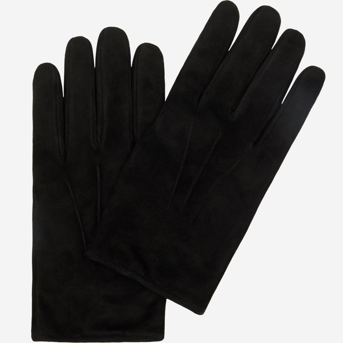 Silvia (black) - Italian suede leather gloves with luxurious cashmere lining