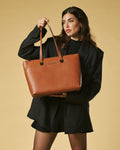 Simona (cognac) - Italian calf leather women's shoulder bag 2
