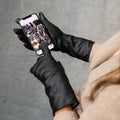 Skylar (black) – Extra-long sheepskin leather gloves with wool/cashmere lining & touchscreen capability 6