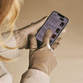 Skylar (taupe) – Extra-long sheepskin leather gloves with wool/cashmere lining & touchscreen capability 2
