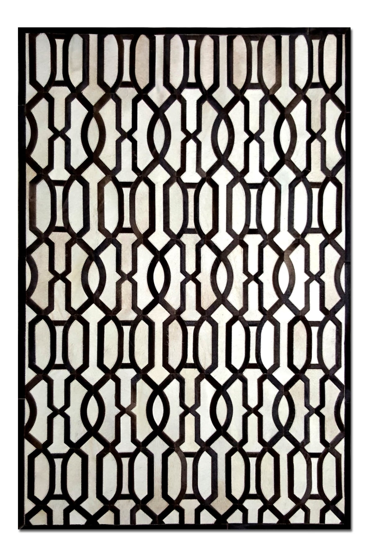 Small Trellis – Geometric Patagonian Cowhide Rug