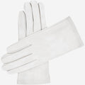 Sofia (white) - Italian lambskin leather gloves with silk lining 2