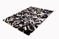 SQUARES – Black and White Patagonian Cowhide Rug 4