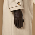 Stella (dark brown) – Sheepskin leather gloves with ultra-warm fleece lining & touchscreen functionality 5