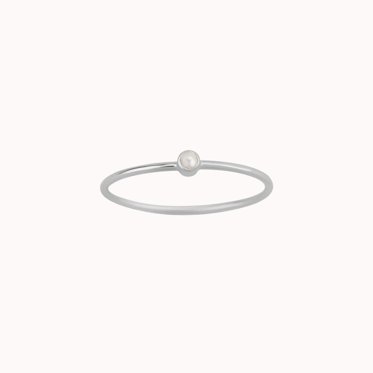 Tiny June Birthstone Ring ∙ Pearl